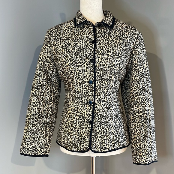 SilkLand Jackets & Blazers - SILKLAND leopard print quilted silk jacket‎ / SZ LP